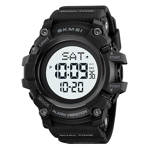 Skmei Digital Black Dial ABS-TPU Case TPU Strap Watch for Men - 2313