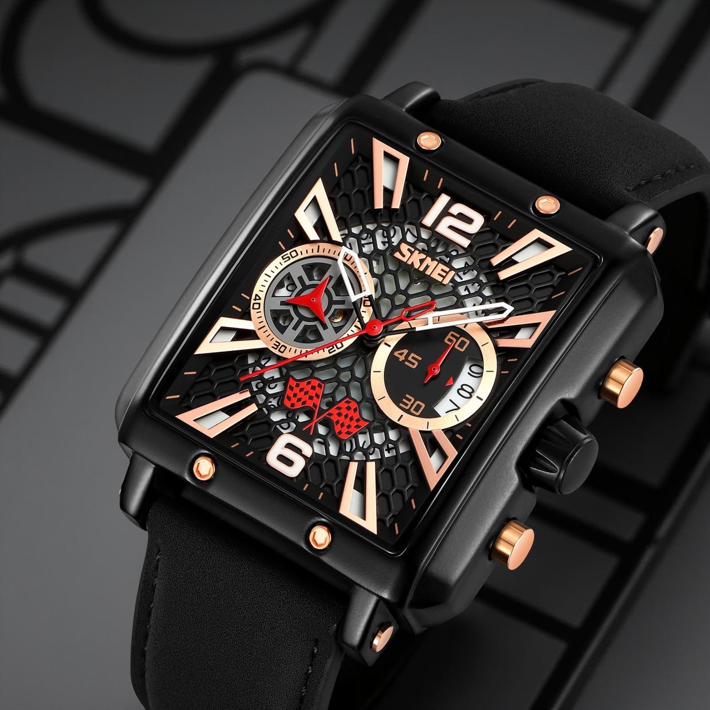Square Dial Analog Wrist Watch for men