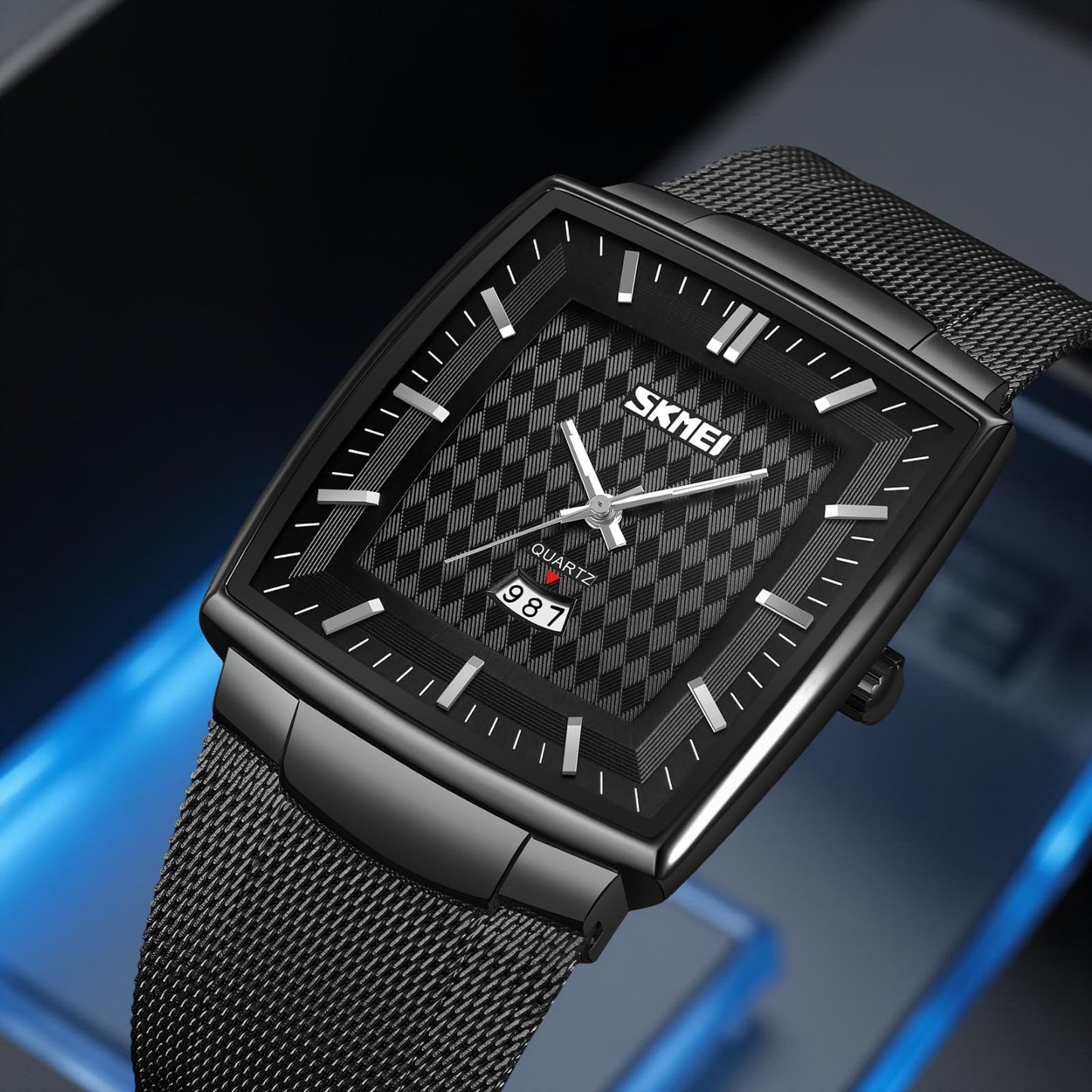 Elegant Rectangular Analog Wrist Watch for men
