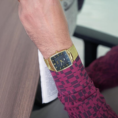Elegant Rectangular Analog Wrist Watch for men