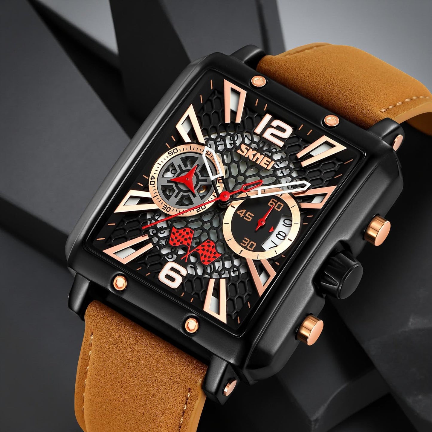 Square Dial Analog Wrist Watch for men