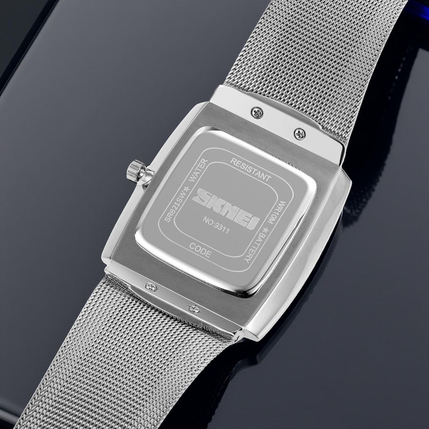 Elegant Rectangular Analog Wrist Watch for men