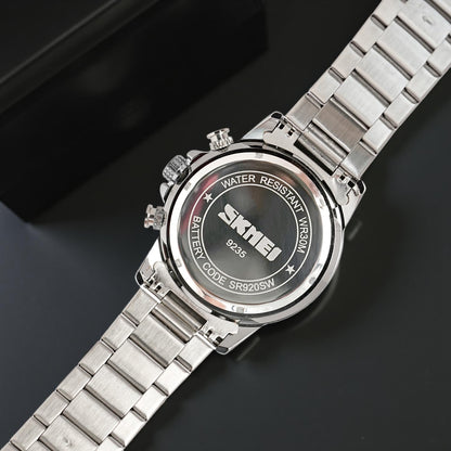 Premium Analog Chronograph Wrist Watch with Metal Strap For Men