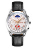 Analog Watch for Men with Silver - Silver Leather Strap and Round Dial for Casual & Formal Wear