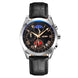 Analog Watch for Men with Silver - Black Leather Strap and Round Dial for Casual & Formal Wear
