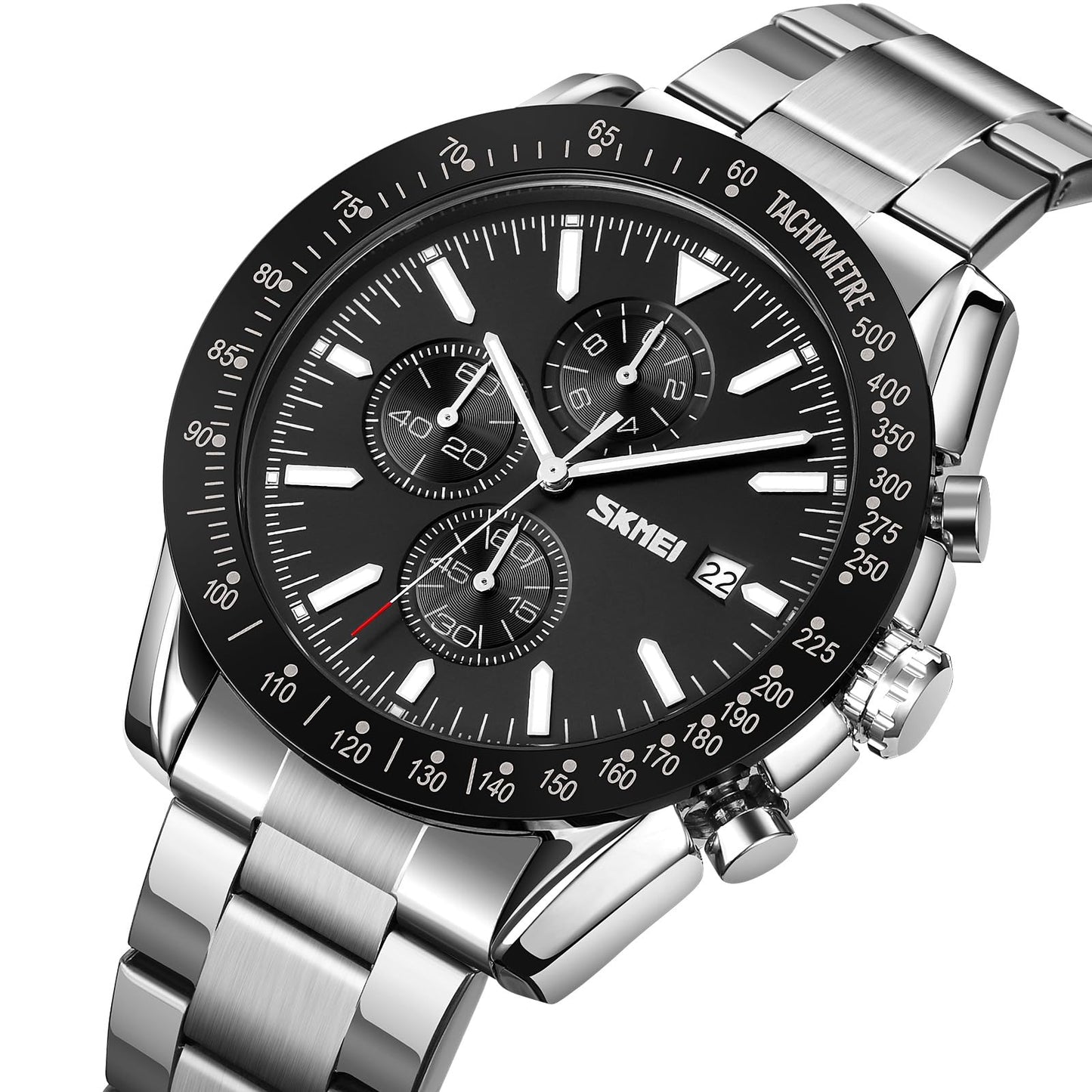 Sporty Analog Chronograph Wrist Watch with Flexible Strap For Men