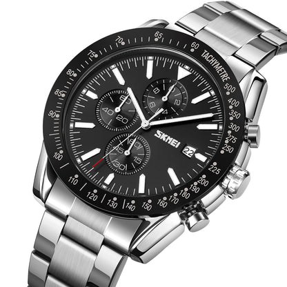 Sporty Analog Chronograph Wrist Watch with Flexible Strap For Men