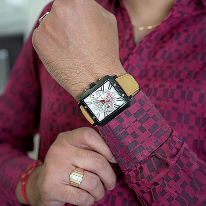 Square Dial Analog Wrist Watch for men