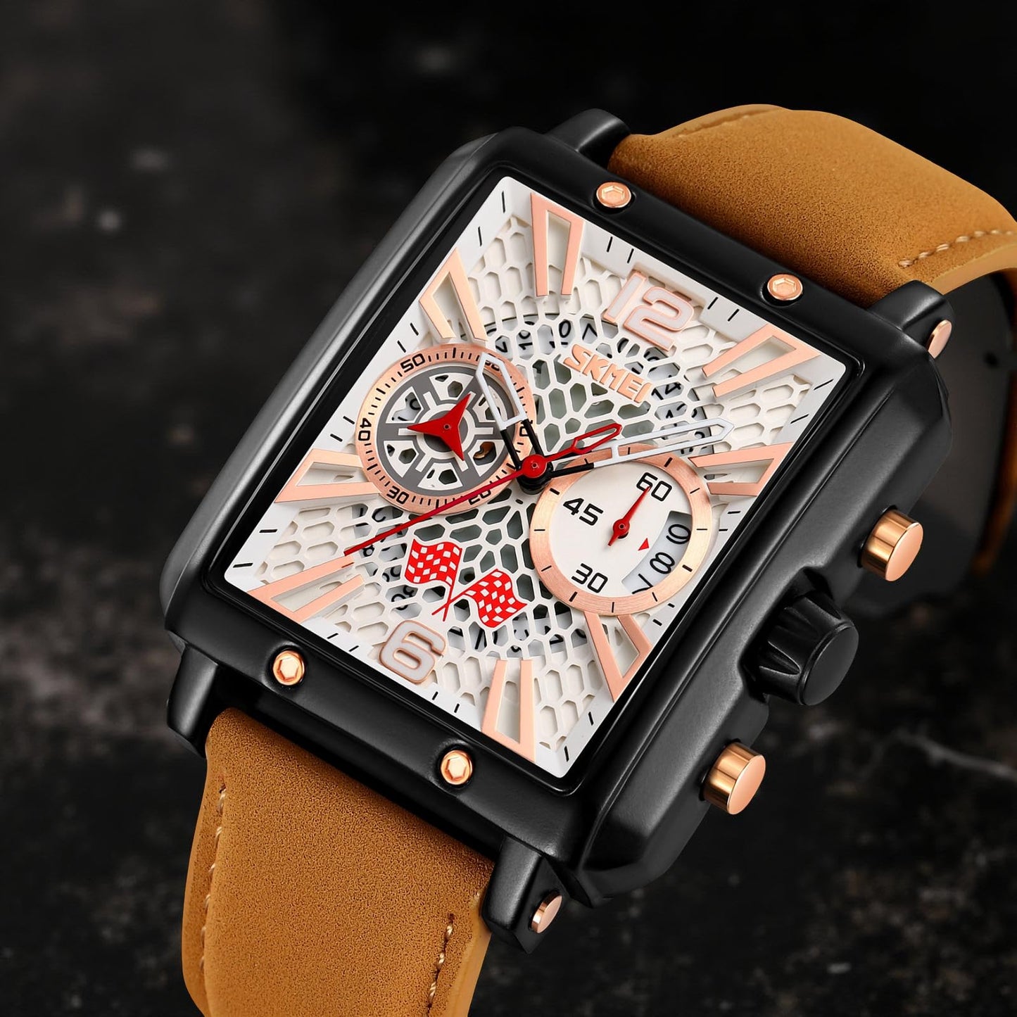 Square Dial Analog Wrist Watch for men