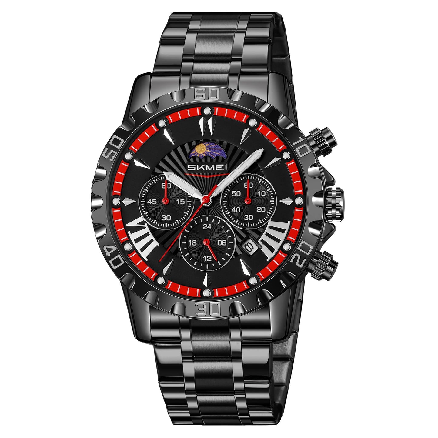 Luxury Multifunction Analog Wrist Watch with Metal Bracelet for men