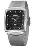 Analog Watch for Men with Silver Black Stainless Steel Strap and Round Dial for Casual & Formal Wear