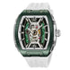 Automatic Watch for Men with White Silicone Strap and Round Dial for Casual & Formal Wear