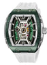 Automatic Watch for Men with White Silicone Strap and Round Dial for Casual & Formal Wear