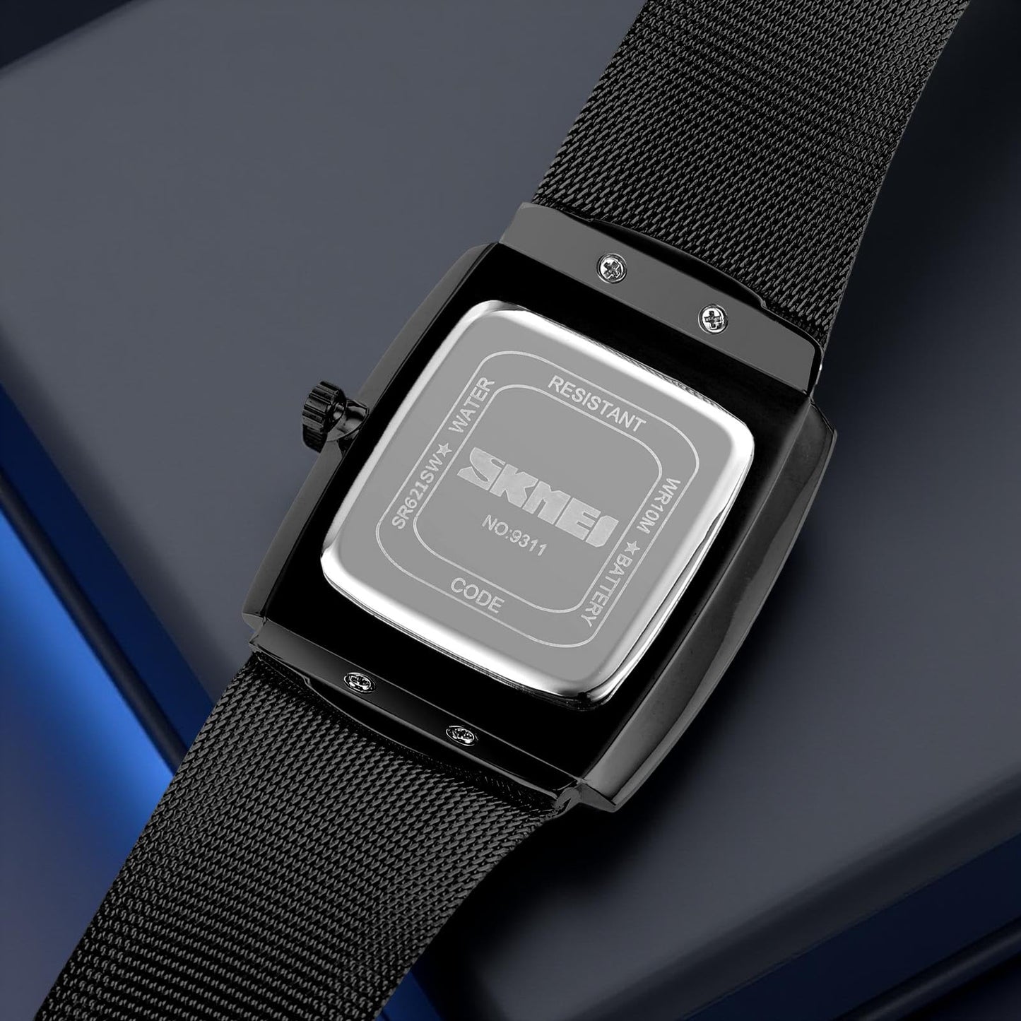 Elegant Rectangular Analog Wrist Watch for men