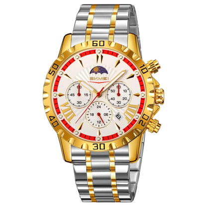 Luxury Multifunction Analog Wrist Watch with Metal Bracelet for men
