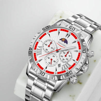 Luxury Multifunction Analog Wrist Watch with Metal Bracelet for men