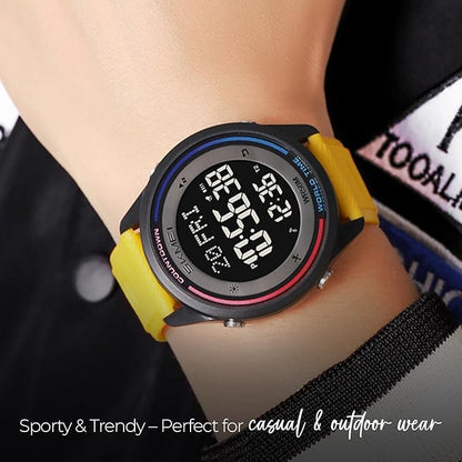 Skmei Digital Black Dial ABS Case TPU Strap Watch for Men - 2348