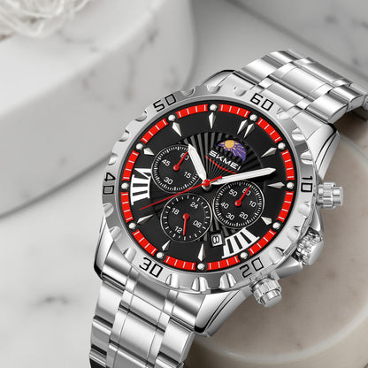 Luxury Multifunction Analog Wrist Watch with Metal Bracelet for men