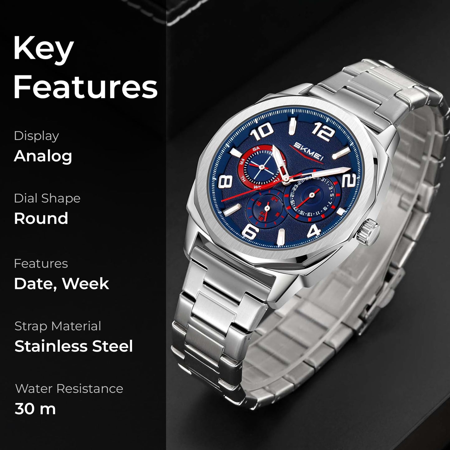 Premium Analog Wrist Watch with Multifunction Dial for men