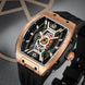 Automatic Watch for Men with Black Silicone Strap and Round Dial for Casual & Formal Wear
