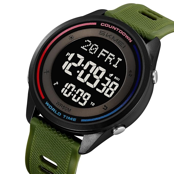 Skmei Digital Black Dial ABS Case TPU Strap Watch for Men - 2348