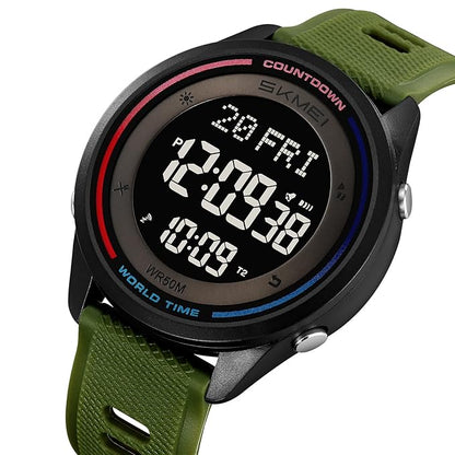 Skmei Digital Black Dial ABS Case TPU Strap Watch for Men - 2348