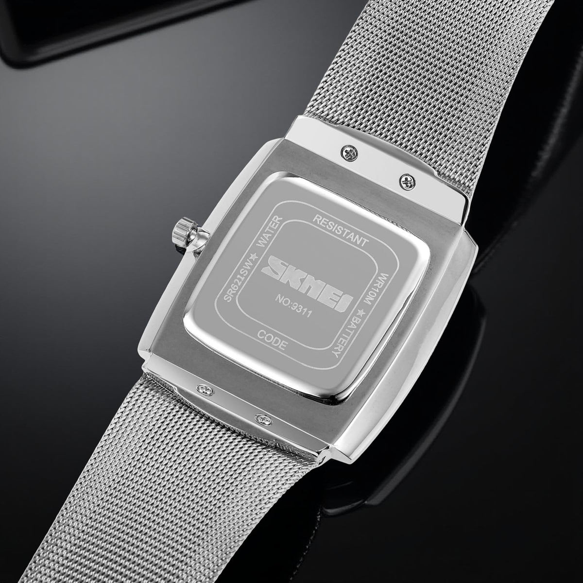 Analog Watch for Men with Silver Black Stainless Steel Strap and Round Dial for Casual & Formal Wear