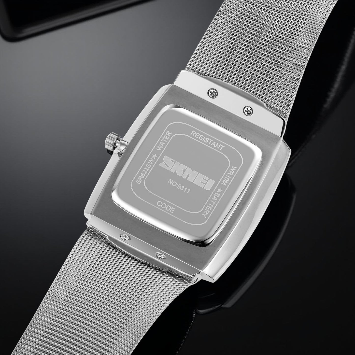 Elegant Rectangular Analog Wrist Watch for men