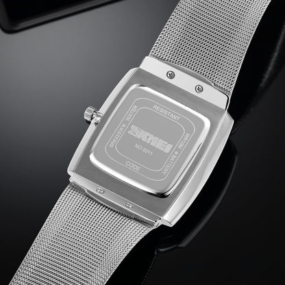 Elegant Rectangular Analog Wrist Watch for men