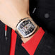 Automatic Watch for Men with Black Silicone Strap and Round Dial for Casual & Formal Wear