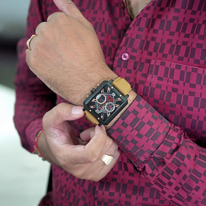 Square Dial Analog Wrist Watch for men