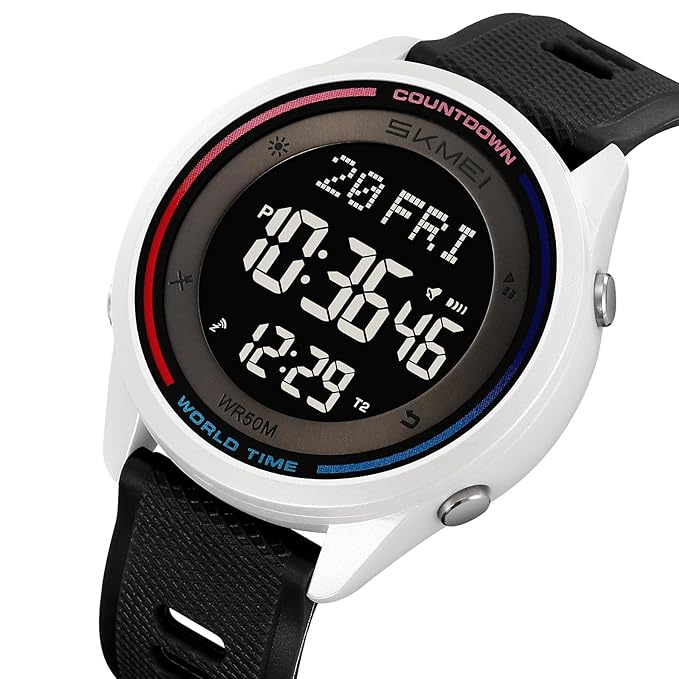 Skmei Digital Black Dial ABS Case TPU Strap Watch for Men - 2348