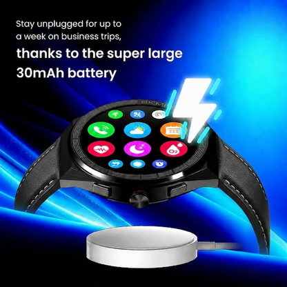 Premium AMOLED Smartwatch with Classic Round Dial and Advanced Fitness Features