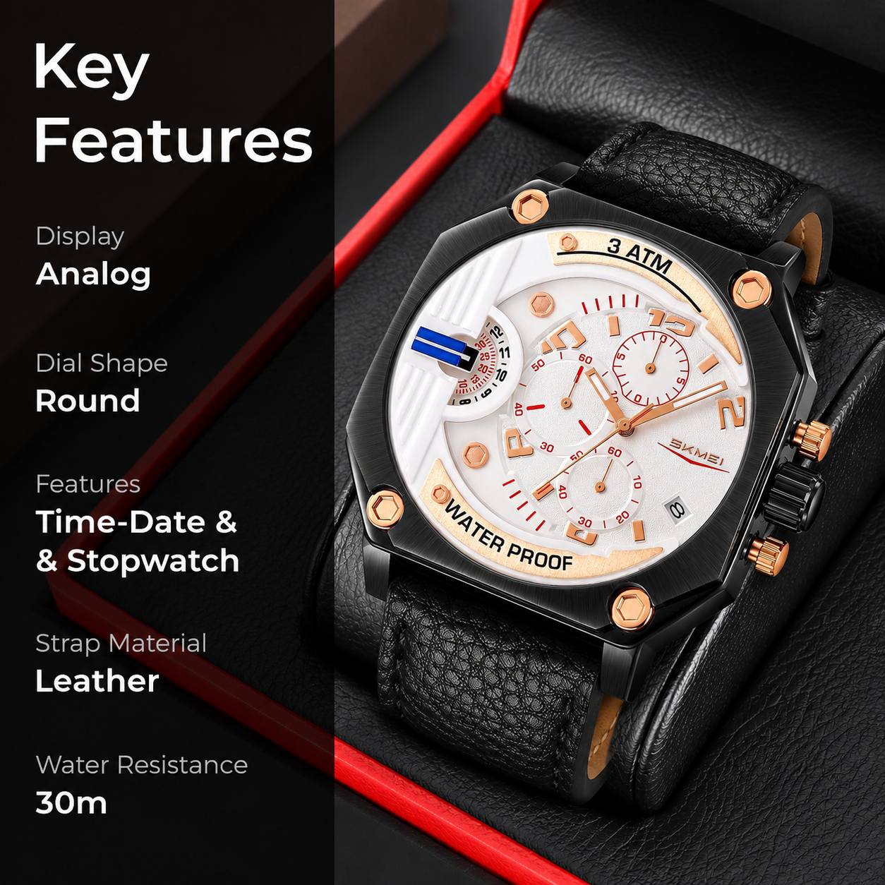 Multi Dial Analog Wrist Watch for men