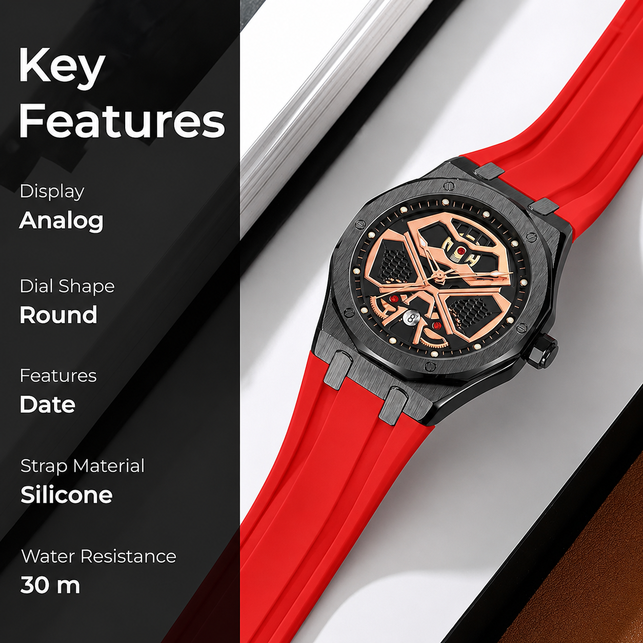 Luxury Skeleton Analog Wrist Watch for men