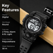 Digital Watch for Men with Black Silicone Strap and Round Dial for Casual & Formal Wear
