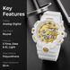 Analog-Digital Watch for Men with White Silicone Strap and Round Dial for Casual & Formal Wear
