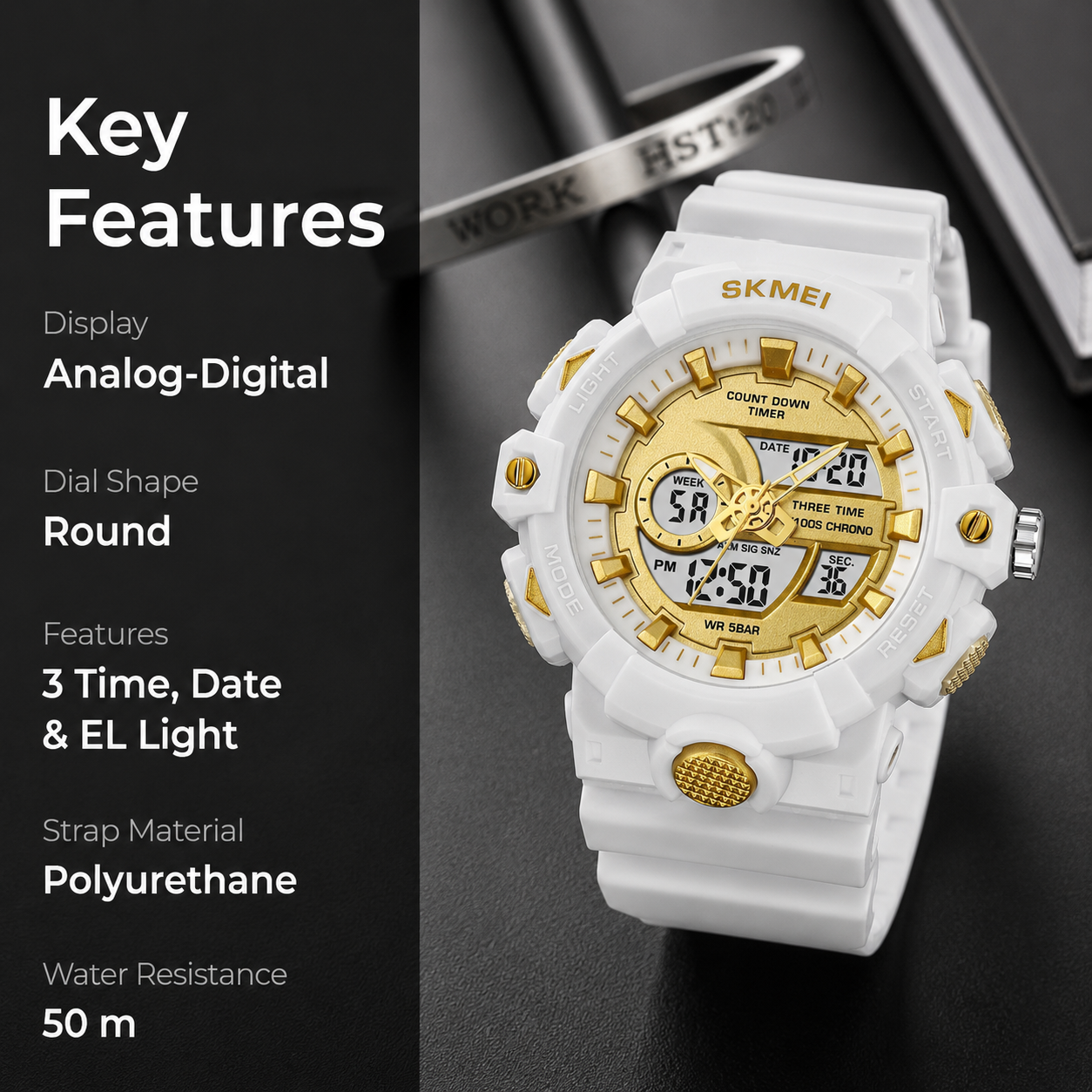 Premium Analog Digital Sports Watch for Men with Rugged Outdoor Design and Multi Function Display