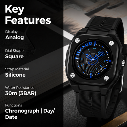Minimalist Analog Wrist Watch with Textured Strap for men
