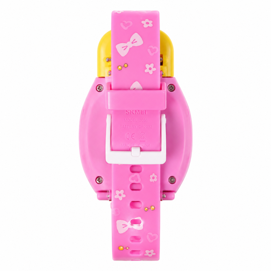 Digital Watch for Kids with Light Pink Polyurethane Strap and Round Dial for Casual & Formal Wear