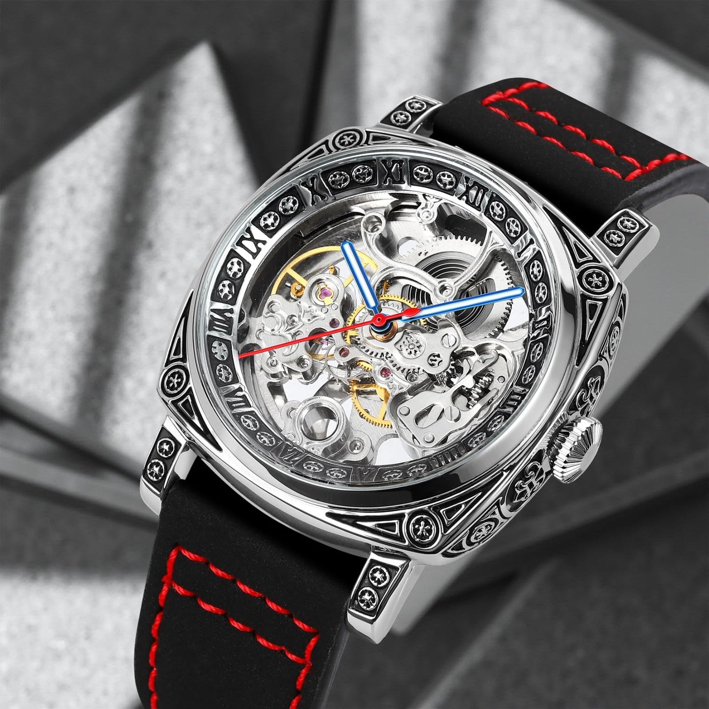 Skeleton Dial Mechanical Strap Automatic Watch For Men