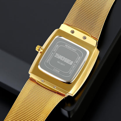 Elegant Rectangular Analog Wrist Watch for men