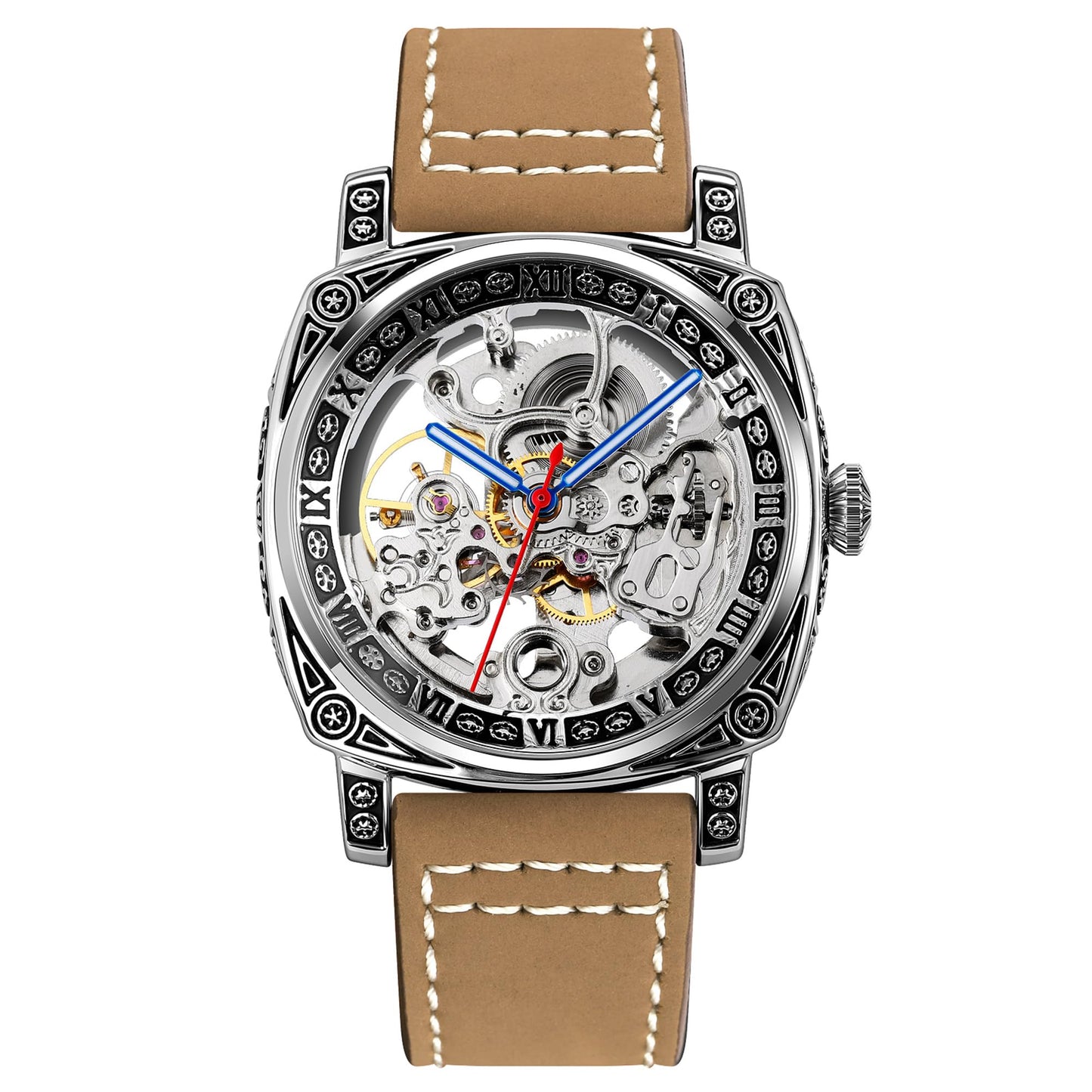 Skeleton Dial Mechanical Strap Automatic Watch For Men