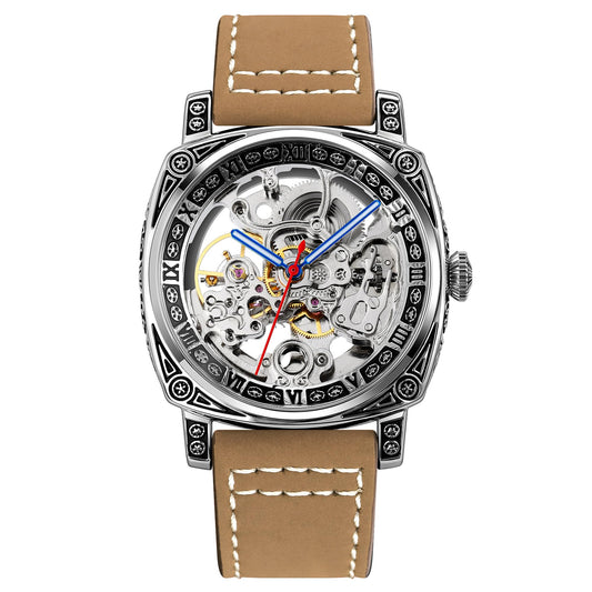 Skeleton Dial Mechanical Strap Automatic Watch For Men