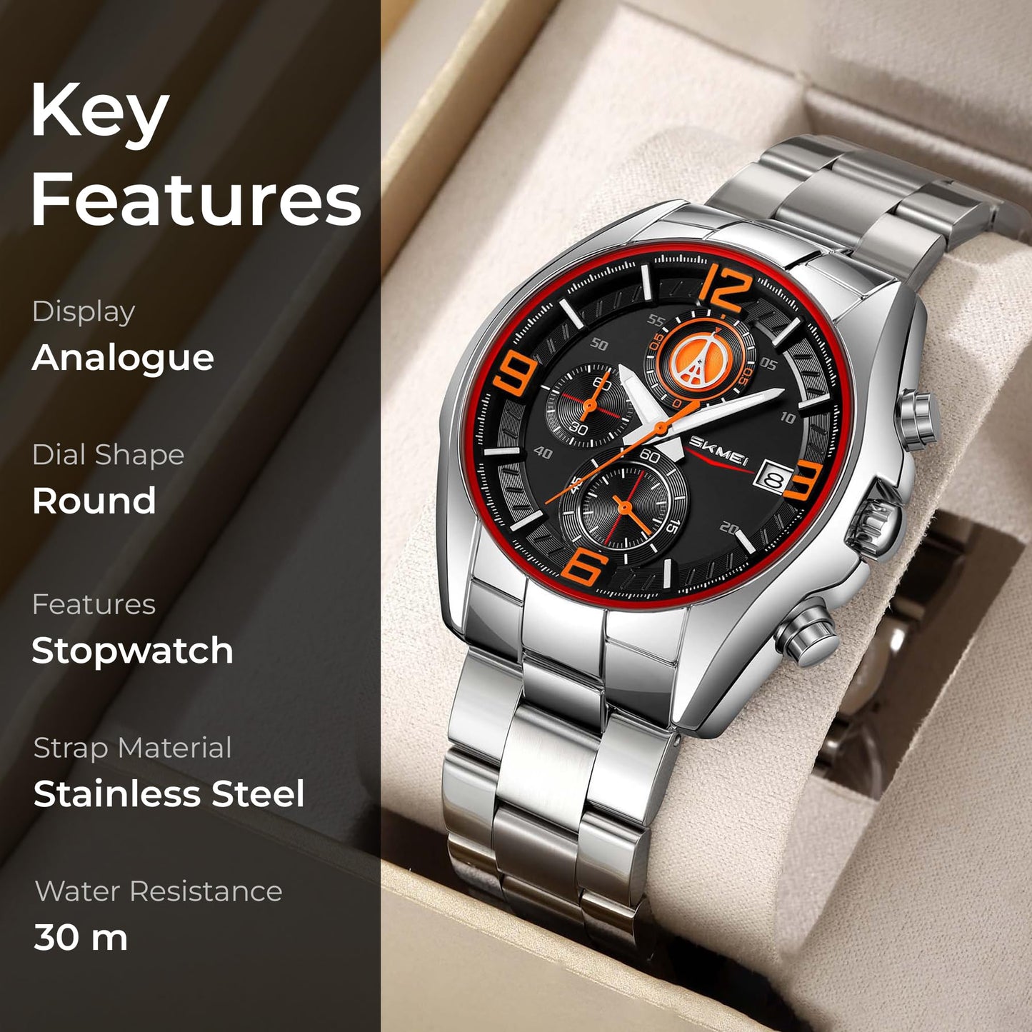 Multi Dial Analog Wrist Watch for men