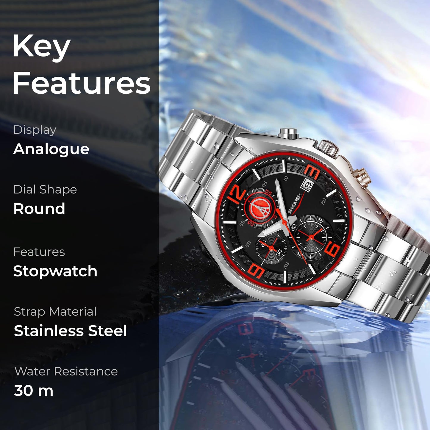 Multi Dial Analog Wrist Watch for men