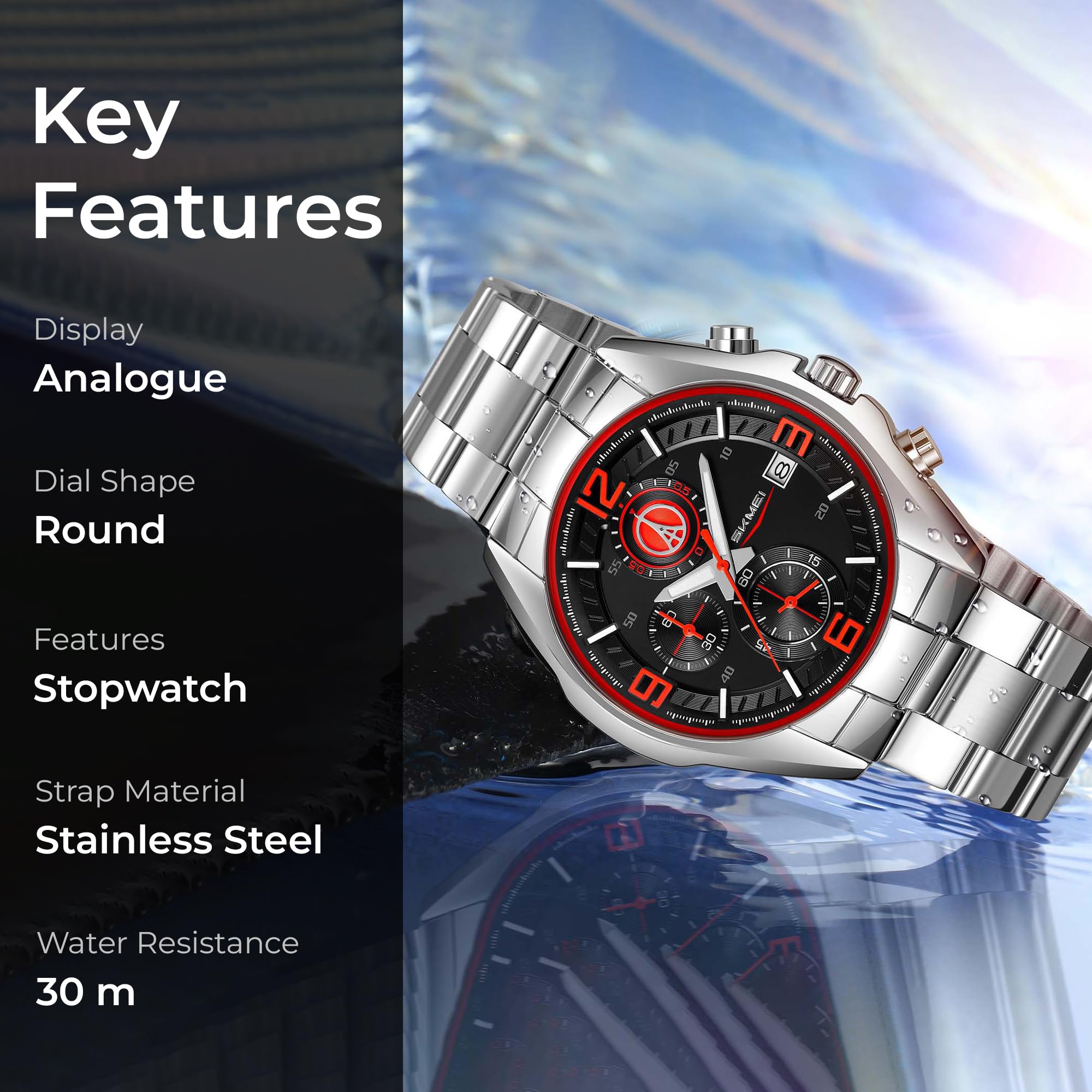 Wrist Watch for Men & Women with Classic Durable Strap and Round Dial for Casual & Formal Wear
