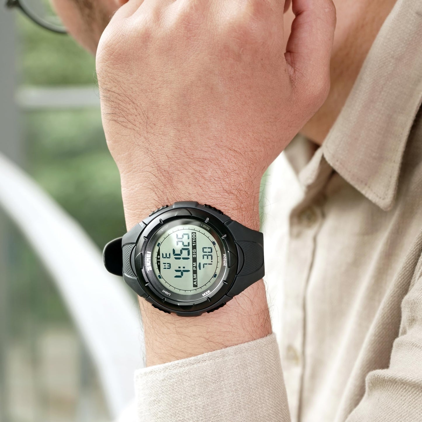 Digital Sports Wrist Watch with Flexible Strap For Men