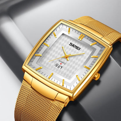 Elegant Rectangular Analog Wrist Watch for men