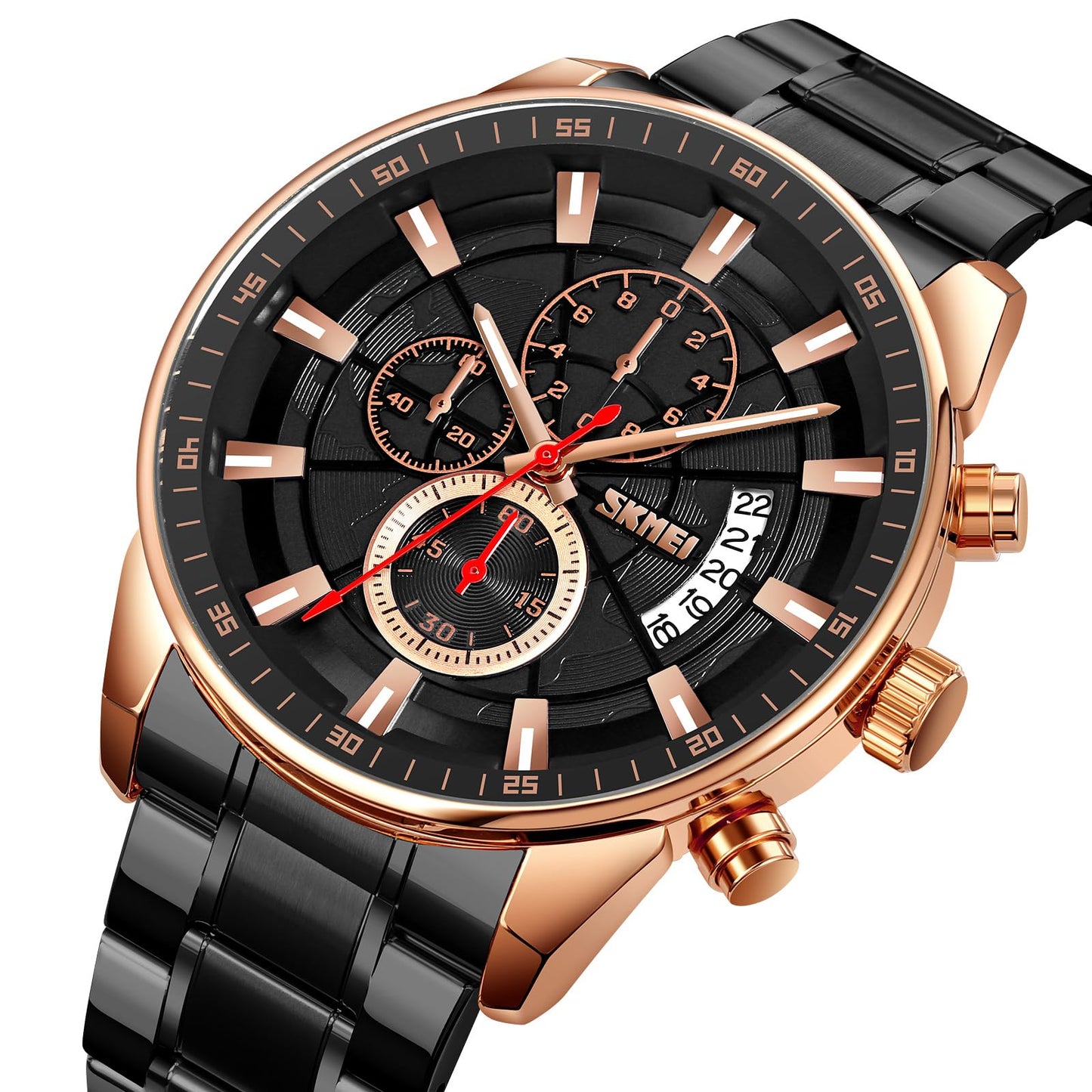 Premium Analog Chronograph Wrist Watch with Metal Strap For Men